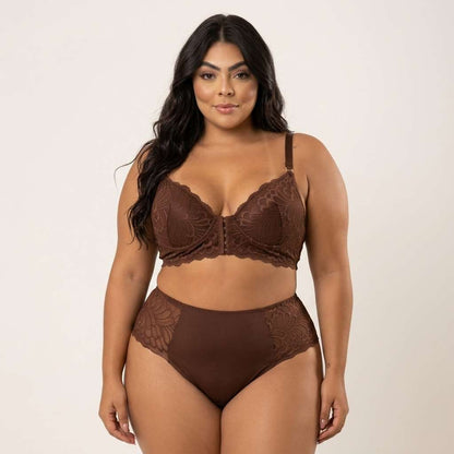 Lingerie Plus Size em Renda – Doce Malícia - Marrom
