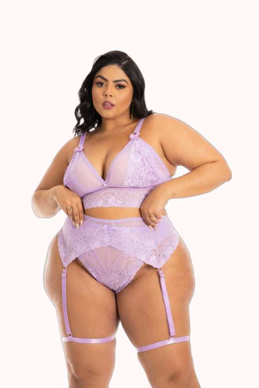Lingerie Com Cinta Liga Plus Size – Doce Malícia
