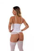 Lingerie Corselet de Renda em Branco – Doce Malícia