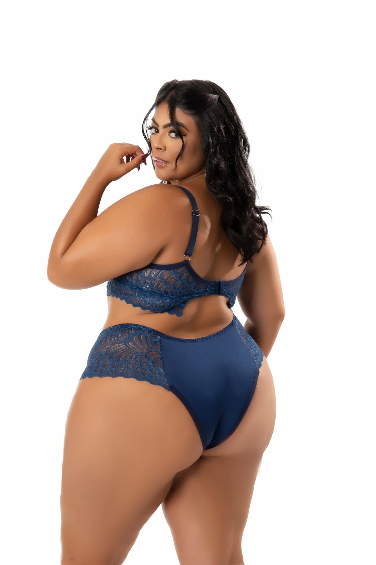 Lingerie Plus Size em Renda em azul – Doce Malícia