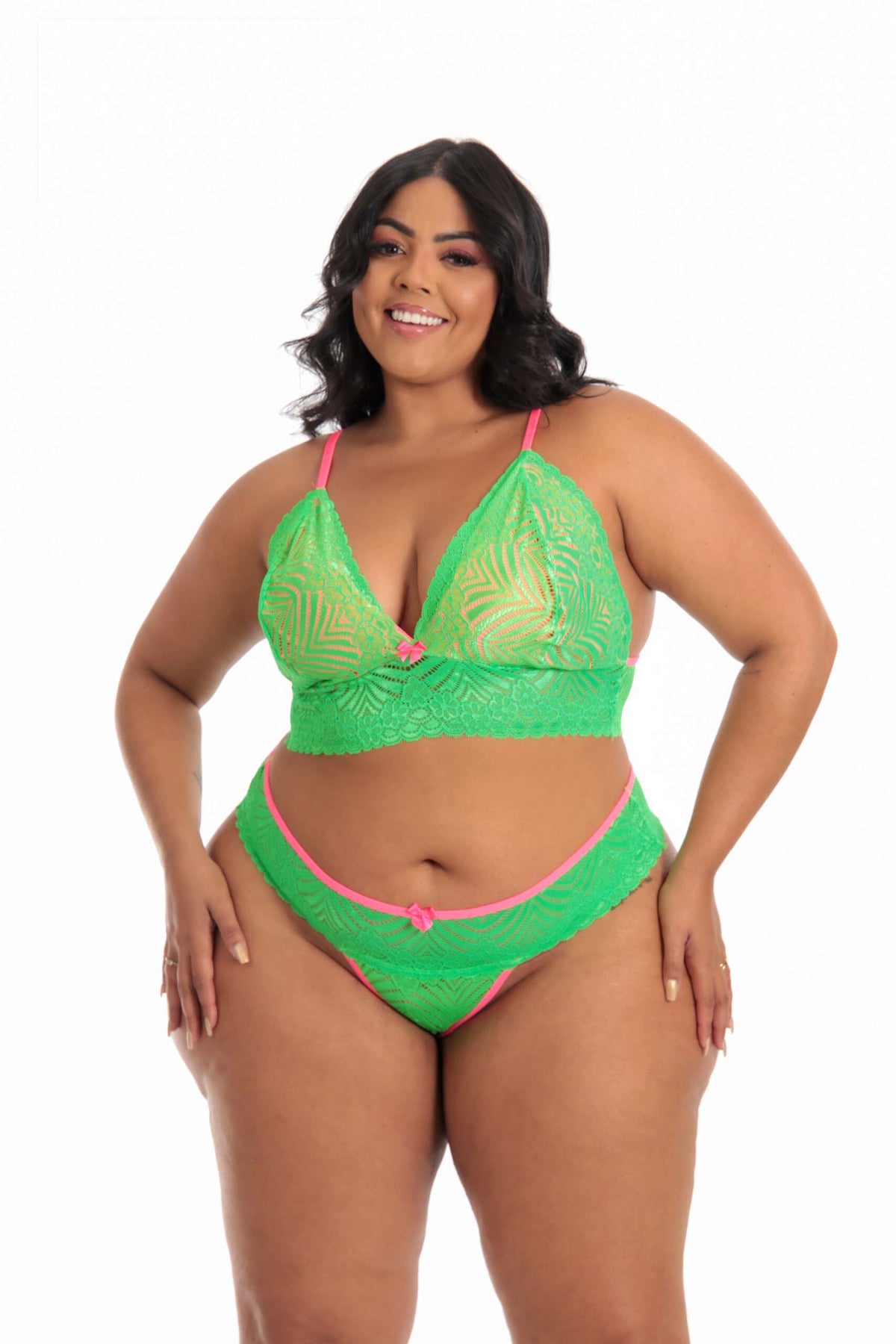Lingerie Plus Size Neon em Amarelo Neon – Doce Malícia