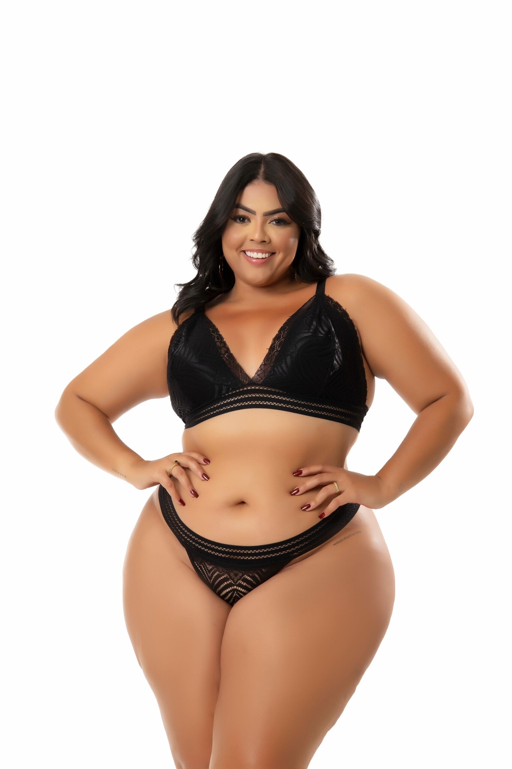 Lingerie sensual Plus Size em Branco – Doce Malícia