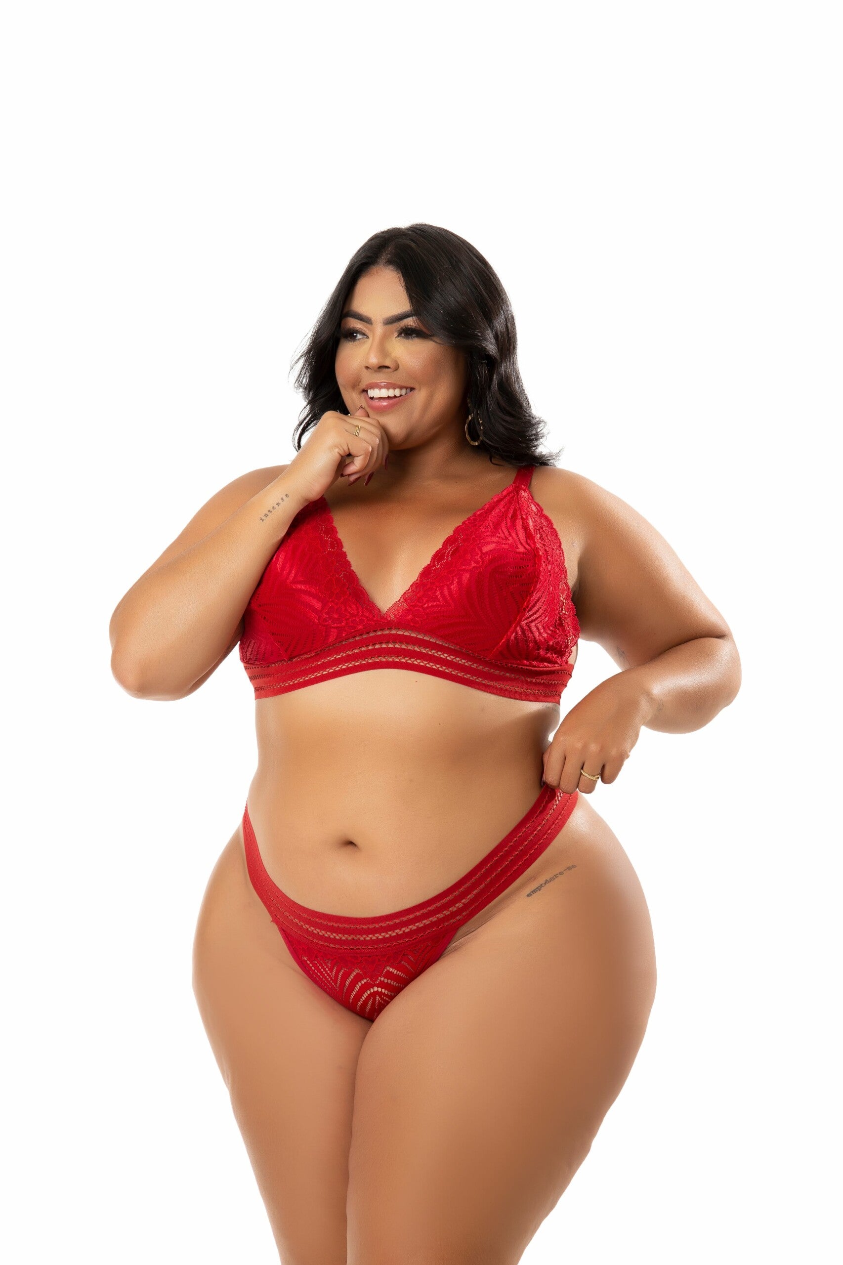 Lingerie sensual Plus Size em Branco – Doce Malícia