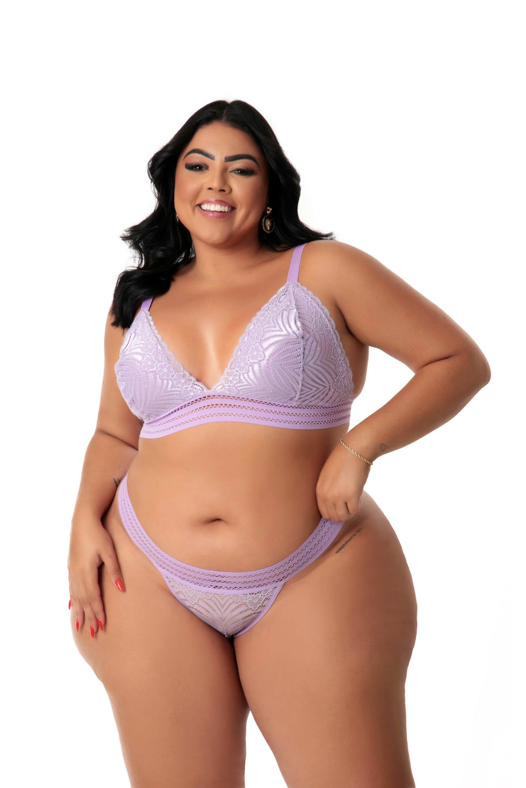 Lingerie sensual Plus Size em Branco – Doce Malícia