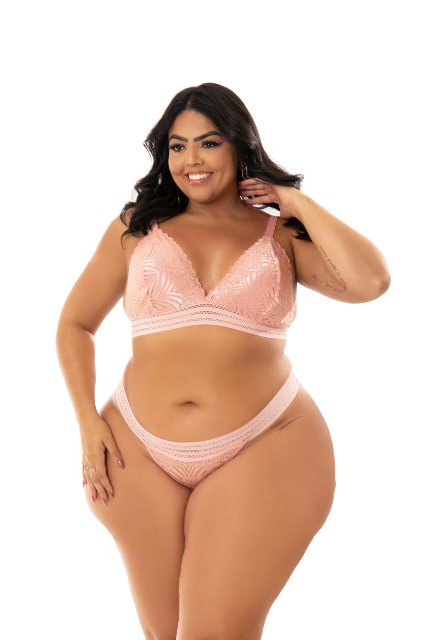 Lingerie sensual Plus Size em Branco – Doce Malícia