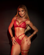 Lingerie Sexy com Perneira Dupla em Preto – Doce Malícia