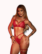 Lingerie Sexy com Perneira Dupla e Corações – Doce Malícia