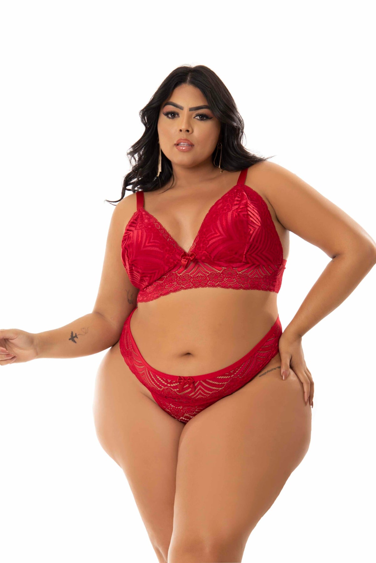 Lingerie sexy Plus size em azul-Marinho – Doce Malícia