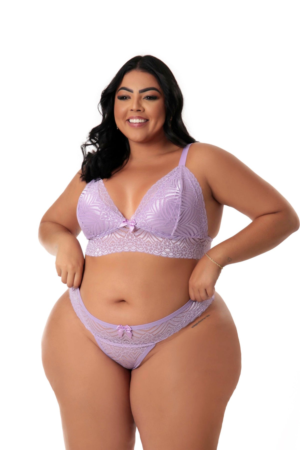 Lingerie sexy Plus size em azul-Marinho – Doce Malícia