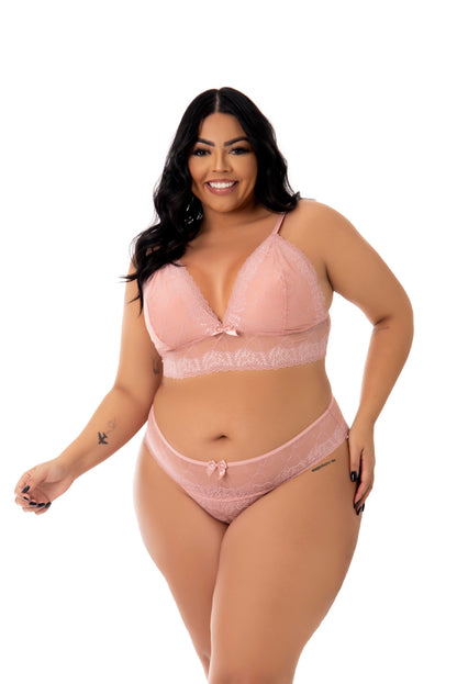 Lingerie sexy Plus size em azul-Marinho – Doce Malícia