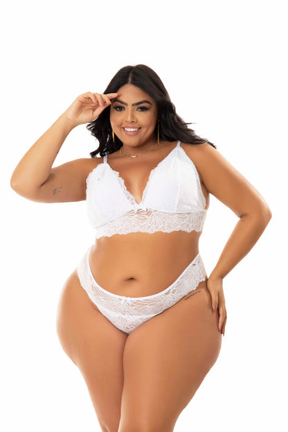 Lingerie sexy Plus size em azul-Marinho – Doce Malícia