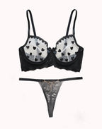 Lingerie Sexy de Tule Desenhado com Detalhe Coração – Doce Malícia