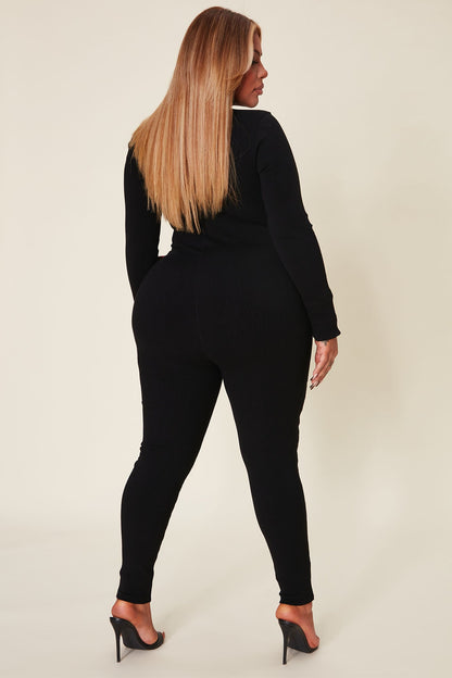 Macacão Feminino Canelado Preto – Doce Malícia
