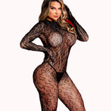 Macacão Bodystocking Sensual Felina Com Abertura Íntima – Doce Malícia