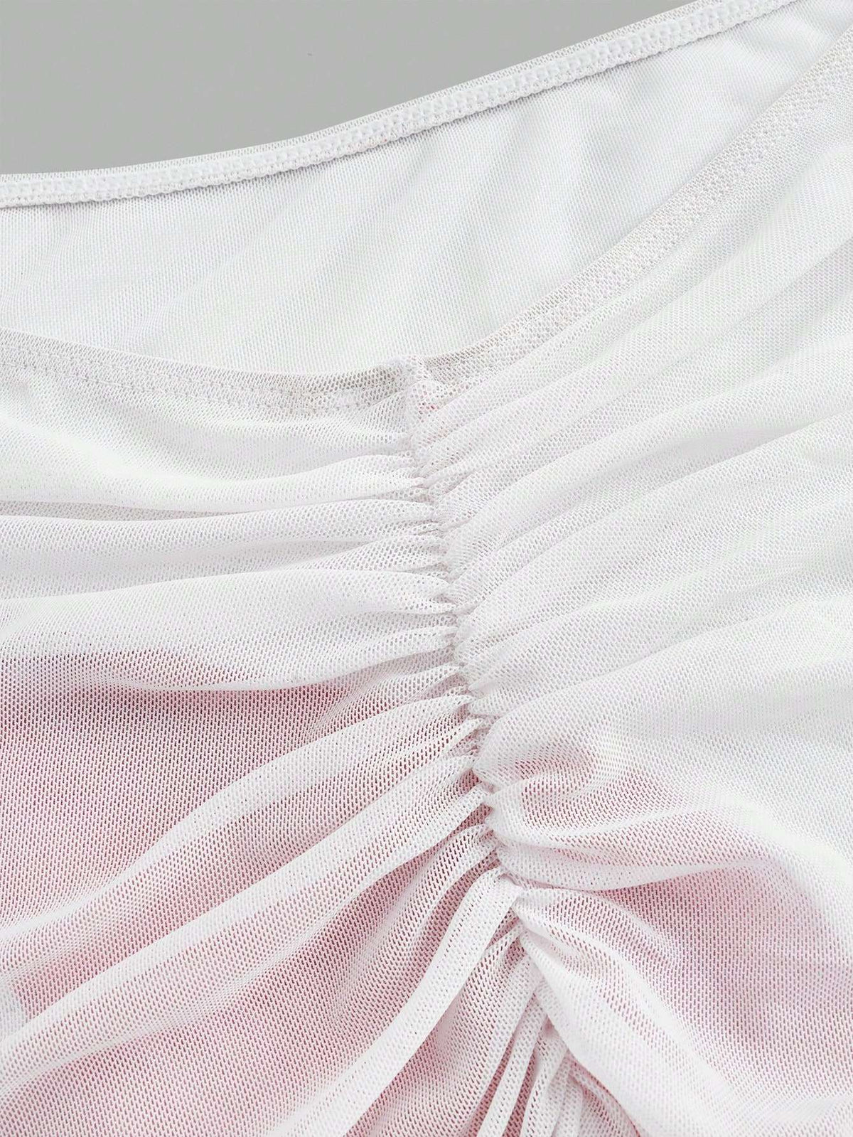 Maiô Feminino Floral Branco com Saída de Praia – Doce Malícia