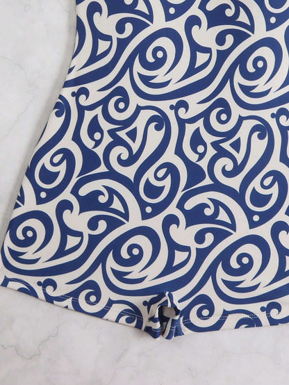 Maio Feminino Alcinha Estampa Azul – Doce Malícia