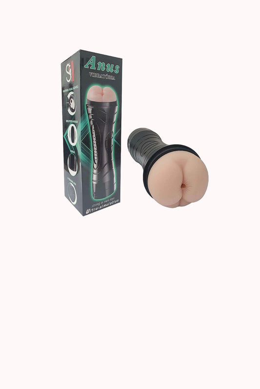 Masturbador Ânus com Vibrador em Cyberskin – Doce Malícia