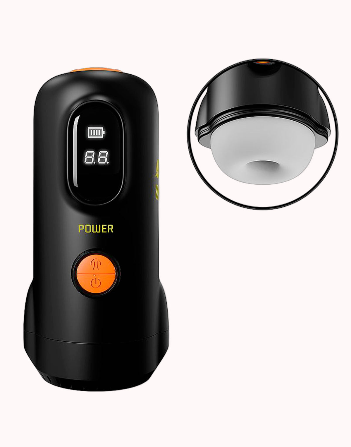 Masturbador Forma de Lanterna com Tela de LED / Sucção – Power – À Longa distância – Doce Malícia