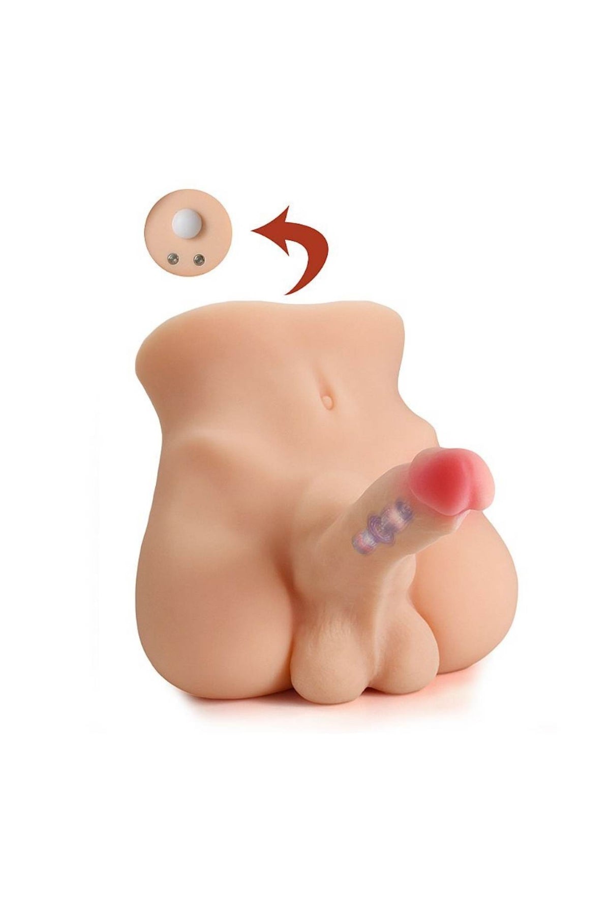 Homem Meio Corpo em CyberSkin em bege – Doce Malícia