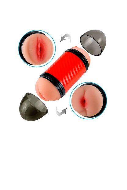Masturbador Duplo Vagina e Ânus em Preto – Doce Malícia