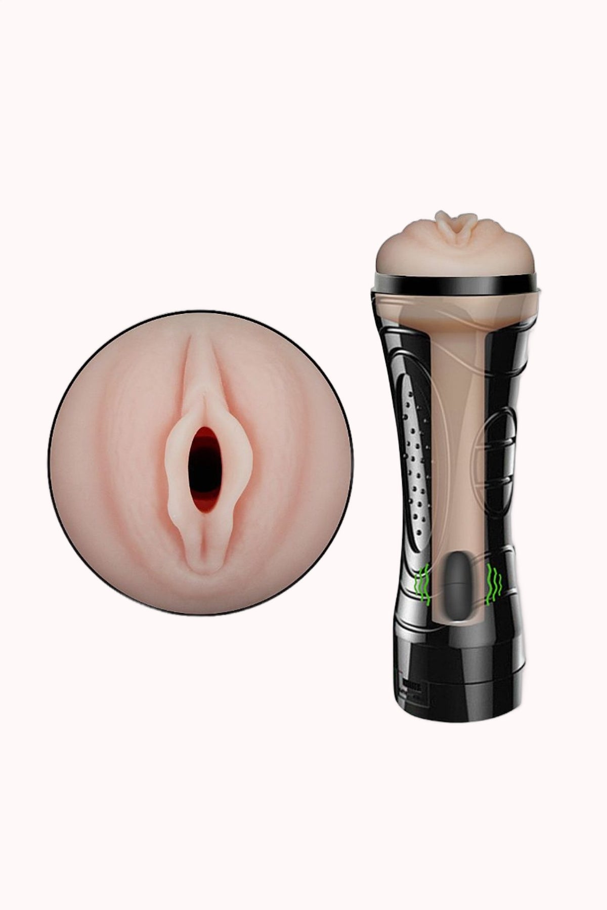 Masturbador Vagina em Cyberskin com Vibrador – Formato de Lanterna – Doce Malícia