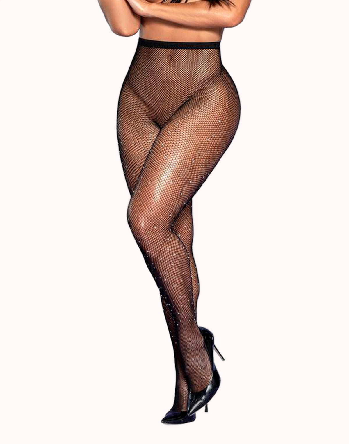 Meia Calça Estilo Arrastão com Pedras de Strass – Doce Malícia