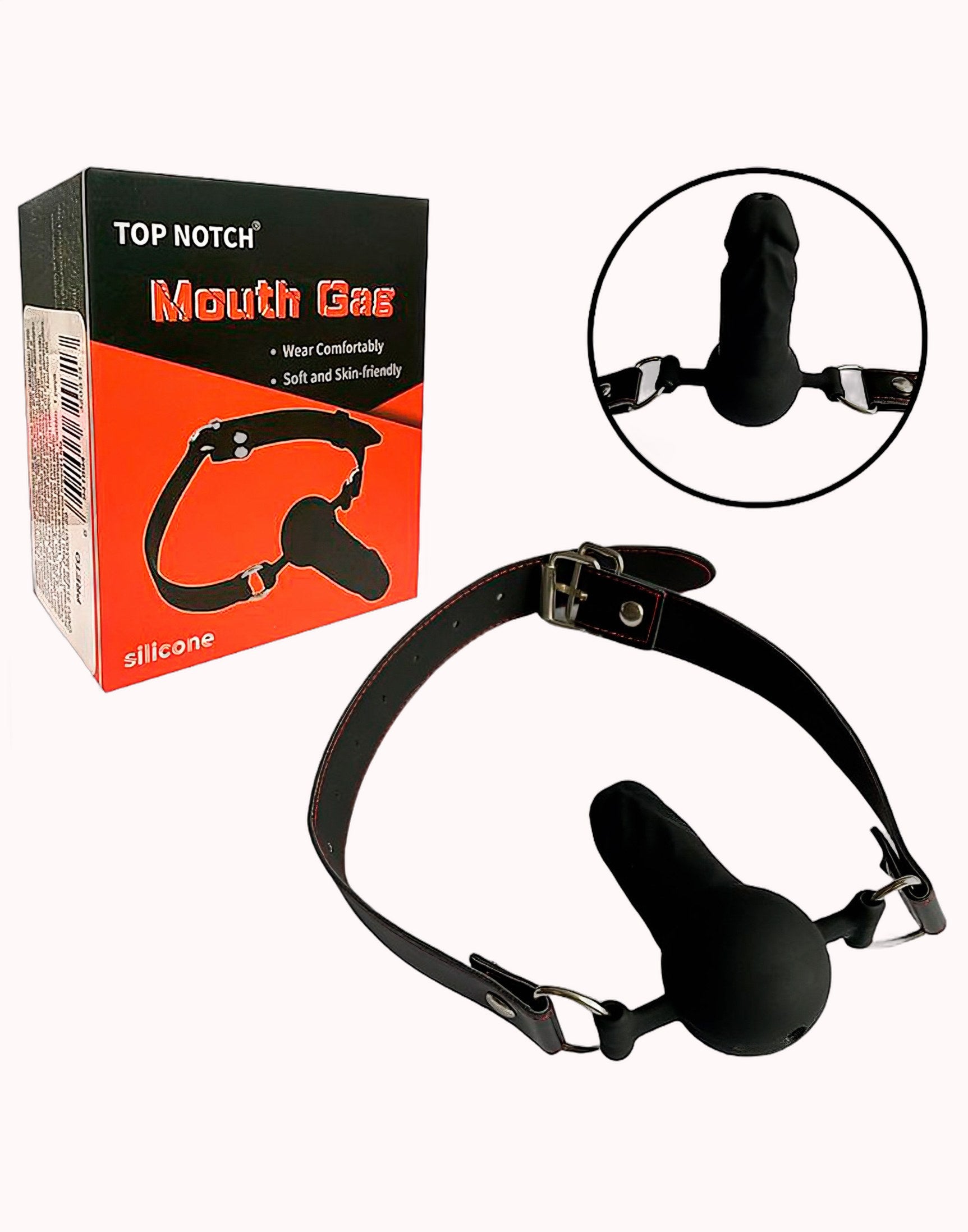 Mordaça com Formato de Pênis em Silicone – Doce Malícia