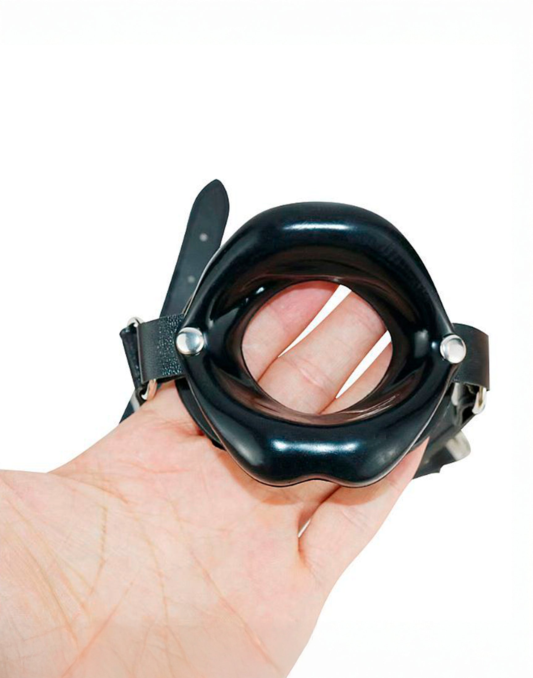Mordaça de Silicone com Boca em Preto – Doce Malícia