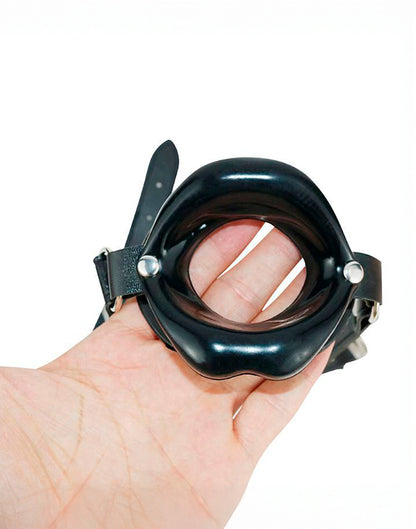 Mordaça de Silicone com Boca em Preto – Doce Malícia