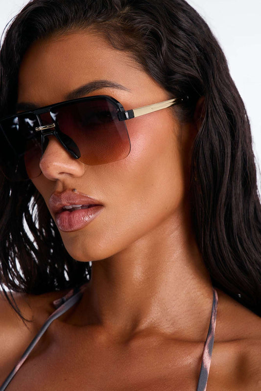 Óculos de Sol Feminino Aviador Acetato Degradê Preto – Doce Malícia