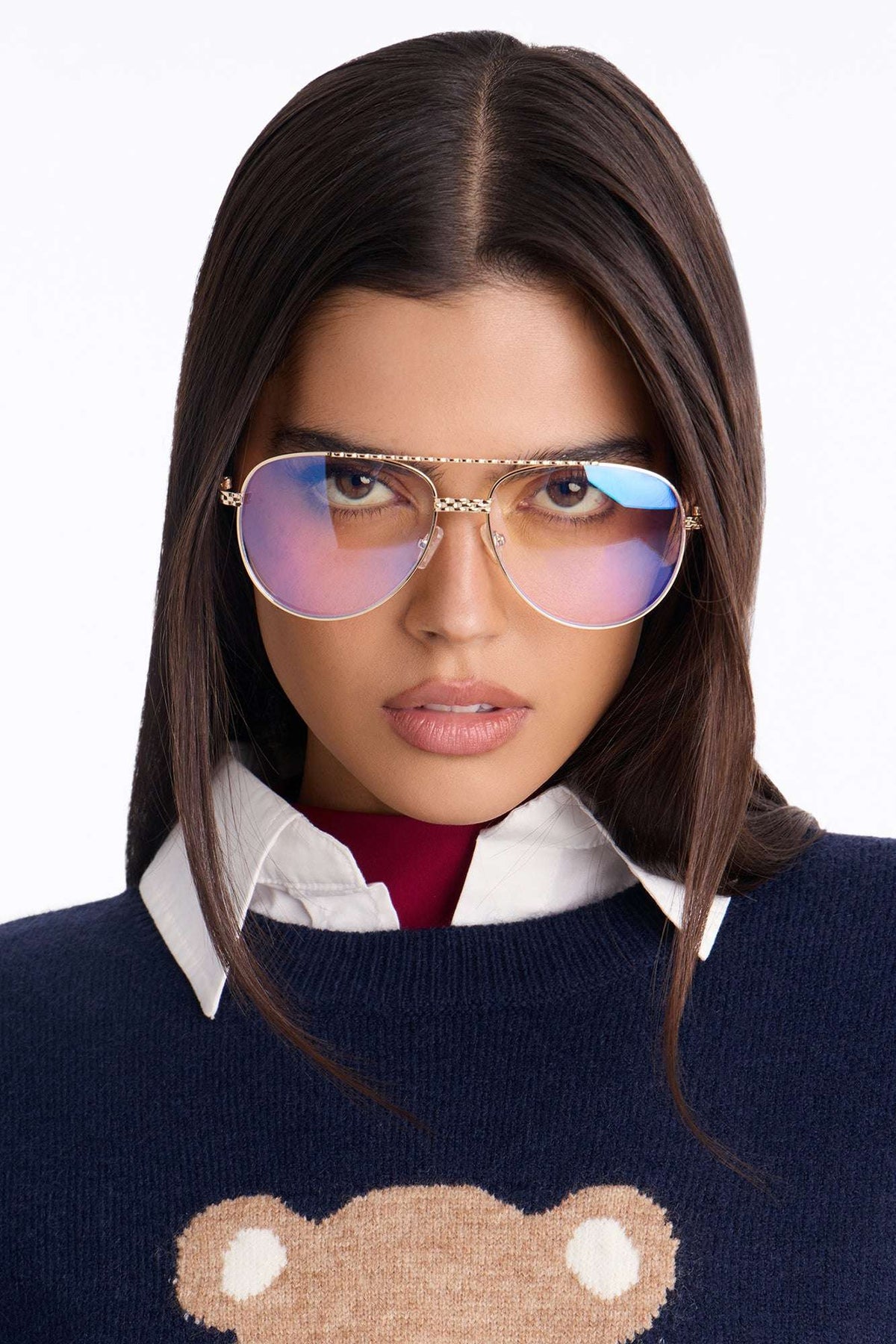 Óculos de Sol Feminino Aviador Metal Dourado – Doce Malícia