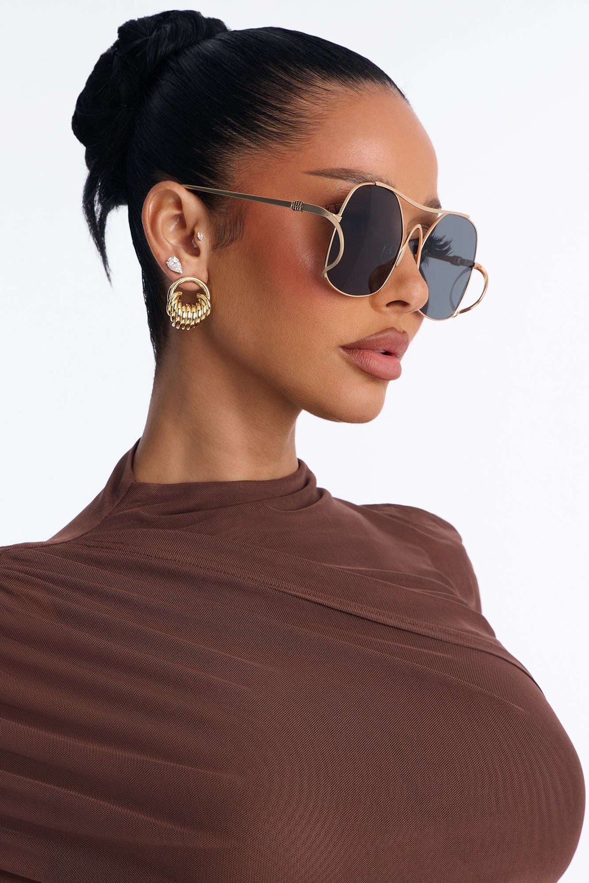 Óculos de Sol Feminino Aviador Metal Preto – Doce Malícia