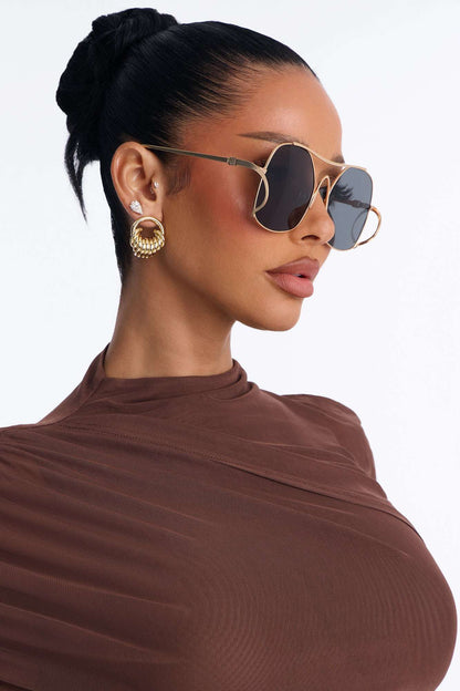 Óculos de Sol Feminino Aviador Metal Preto – Doce Malícia