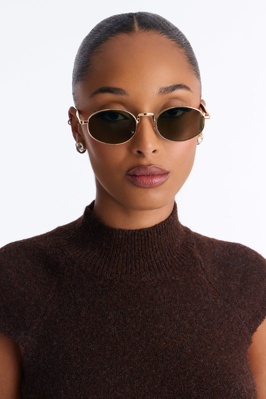 Óculos de Sol Feminino Dourado – Doce Malícia