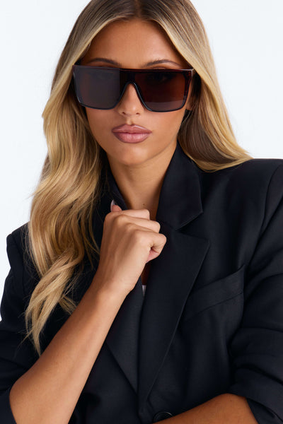 Óculos de Sol Feminino Escudo Acetato Marrom – Doce Malícia