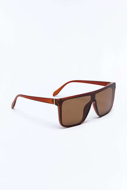 Óculos de Sol Feminino Escudo Acetato Marrom – Doce Malícia