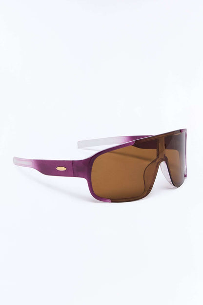 Óculos de Sol Feminino Escudo Acetato Oversized Marrom – Doce Malícia