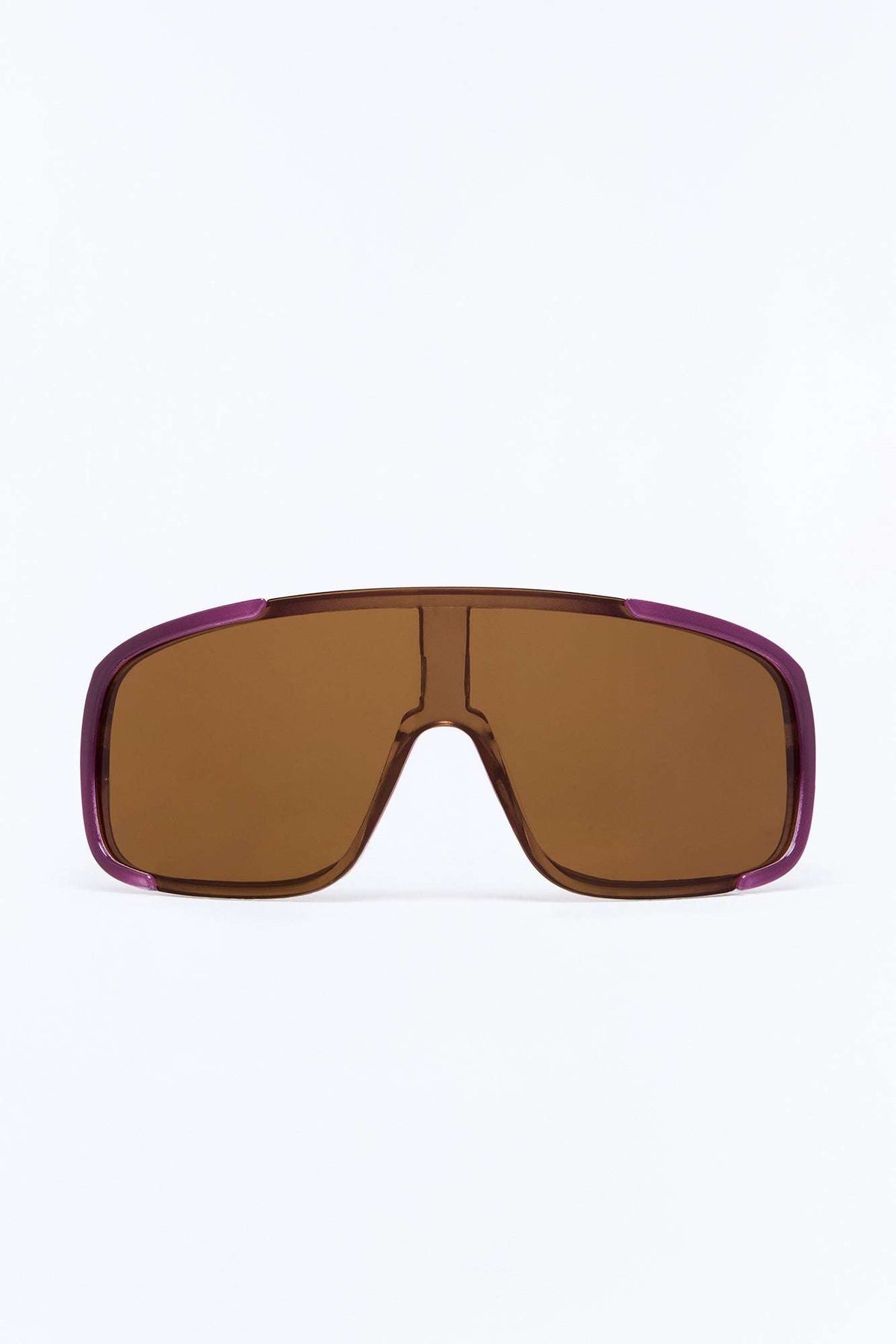 Óculos de Sol Feminino Escudo Acetato Oversized Marrom – Doce Malícia