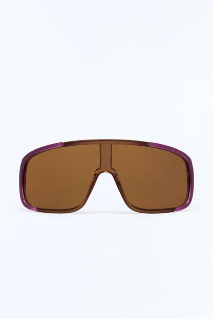 Óculos de Sol Feminino Escudo Acetato Oversized Marrom – Doce Malícia