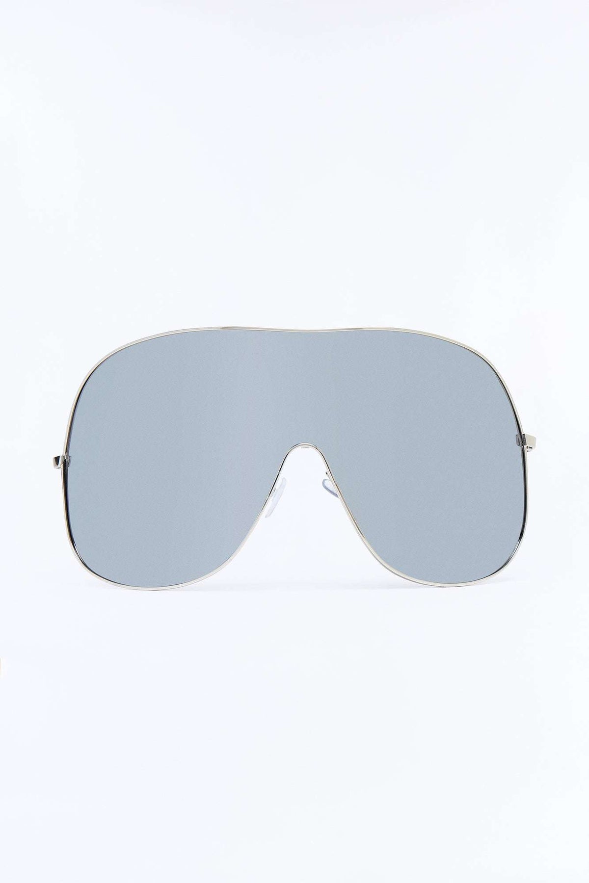 Óculos de Sol Feminino Escudo Metal Oversized Preto – Doce Malícia