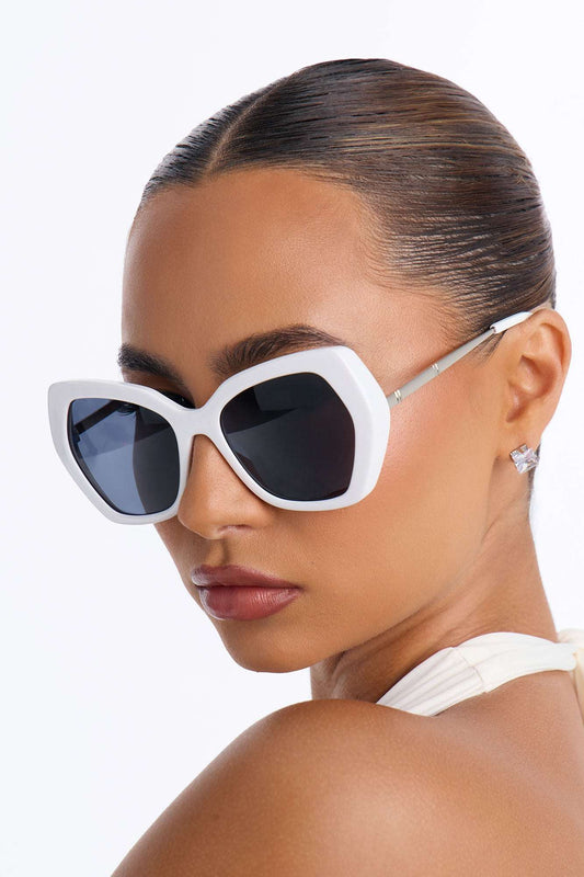 Óculos de Sol Feminino Gatinho Acetato Branco – Doce Malícia