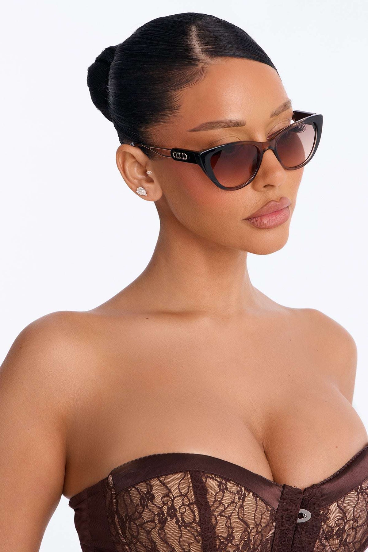 Óculos de Sol Feminino Gatinho Acetato Degradê Preto – Doce Malícia
