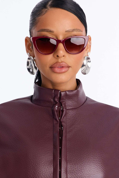 Óculos de Sol Feminino Gatinho Acetato Degradê Preto – Doce Malícia