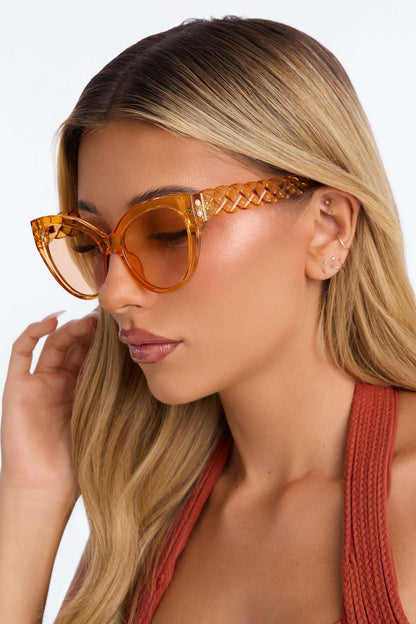 Óculos de Sol Feminino Gatinho Acetato Laranja – Doce Malícia