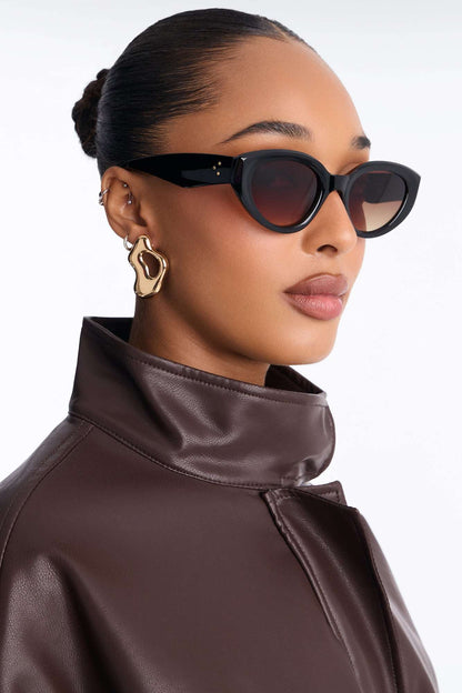 Óculos de Sol Feminino Gatinho Acetato Preto – Doce Malícia