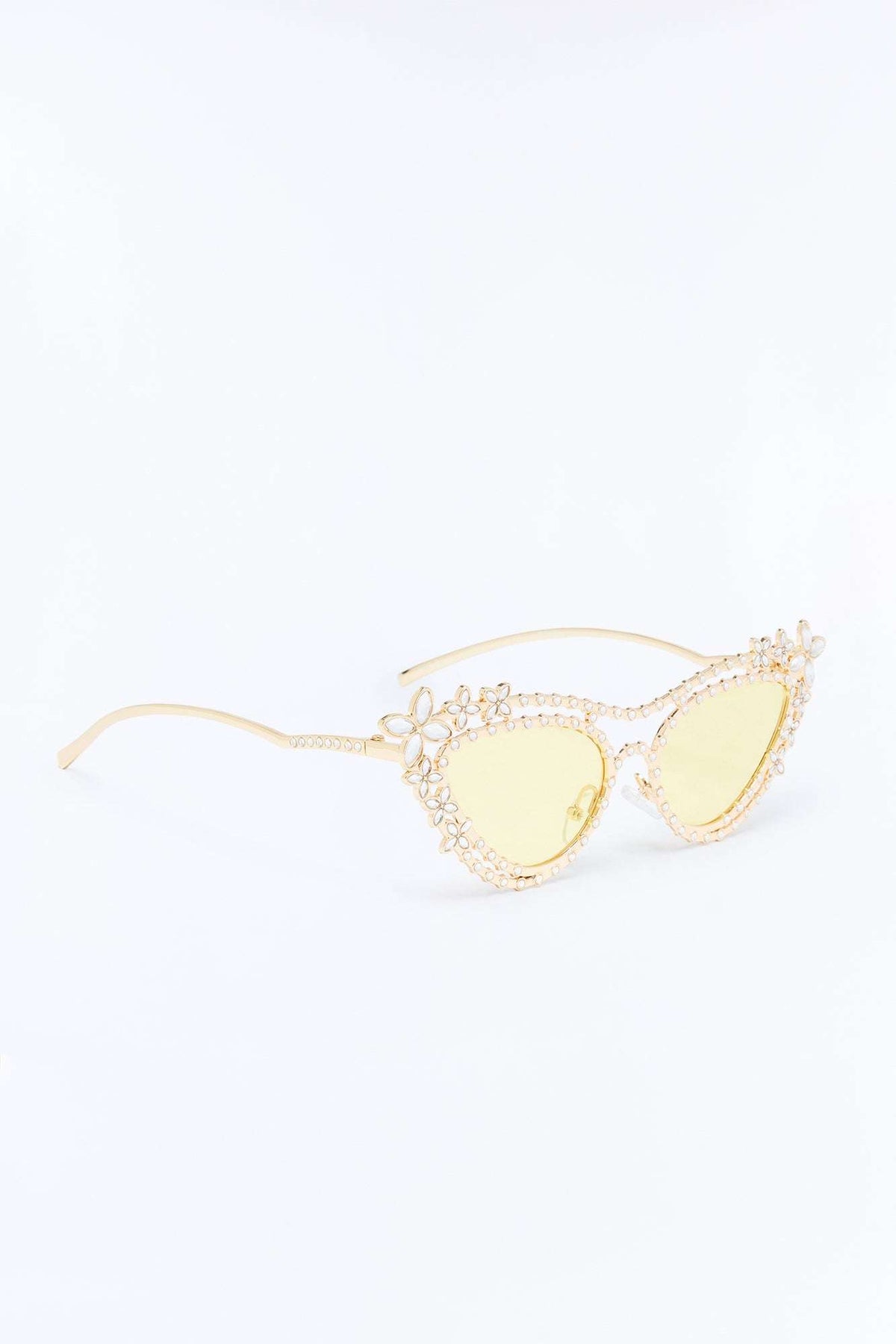 Óculos de Sol Feminino Gatinho Metal Amarelo – Doce Malícia