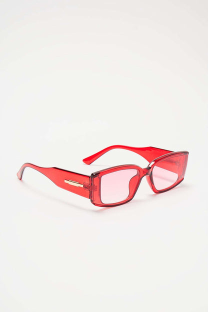Óculos de Sol Feminino Quadrado Acetato Vermelho – Doce Malícia