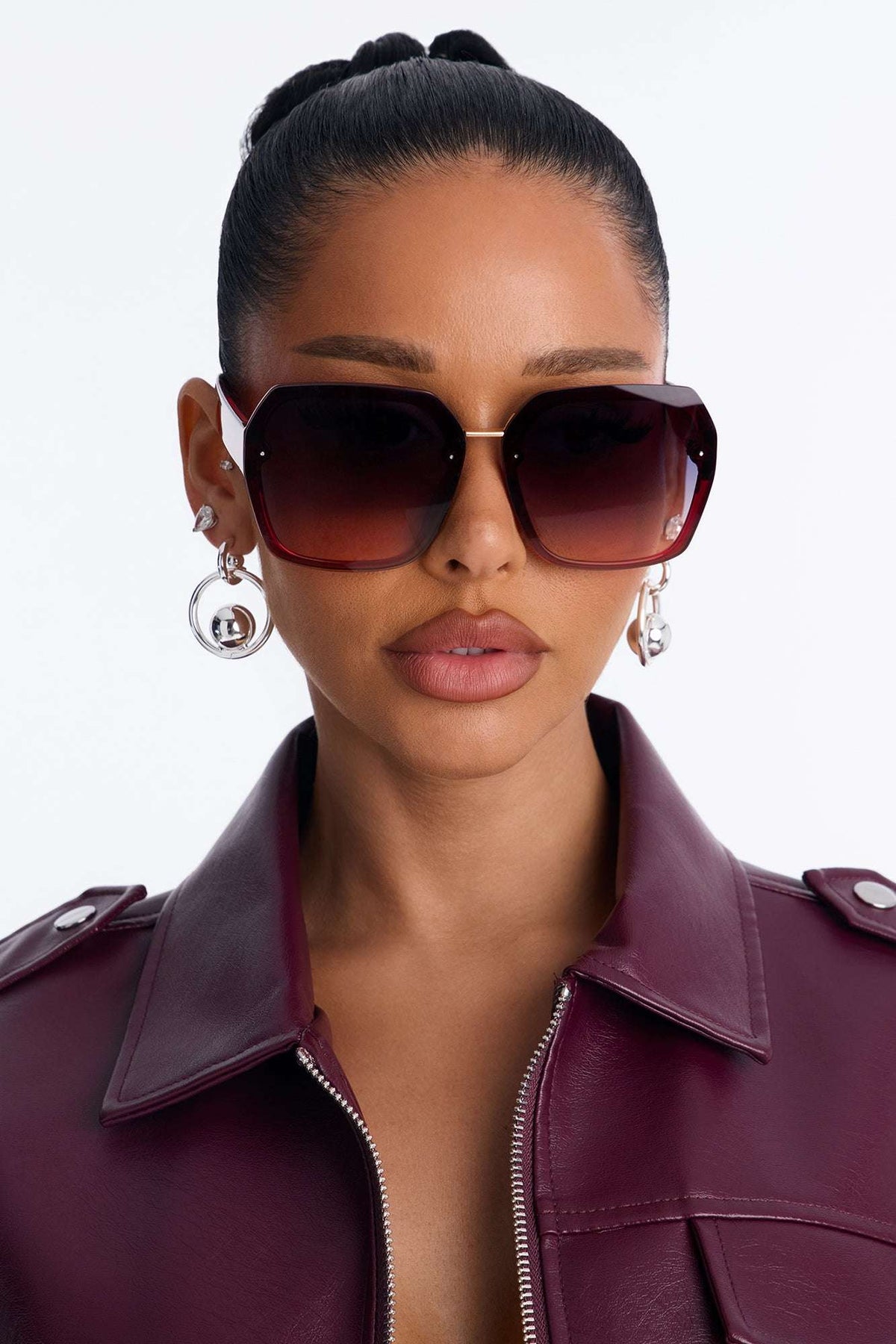Óculos de Sol Feminino Quadrado Acetato Vinho – Doce Malícia