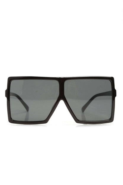 Óculos de Sol Feminino Quadrado Escudo Acetato Preto – Doce Malícia
