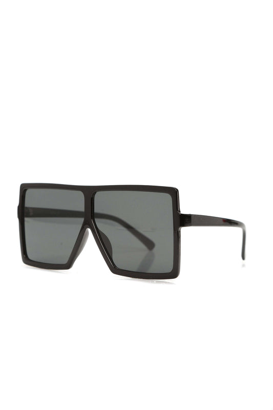 Óculos de Sol Feminino Quadrado Escudo Acetato Preto – Doce Malícia